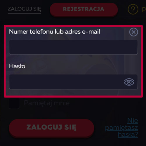 Wprowadź swoją nazwę użytkownika i hasło Vavada