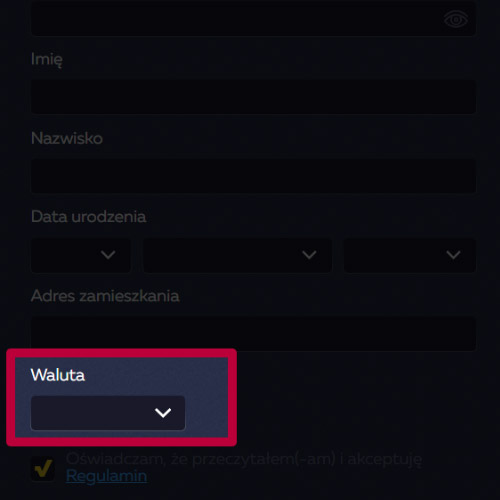 Wybierz preferowaną walutę