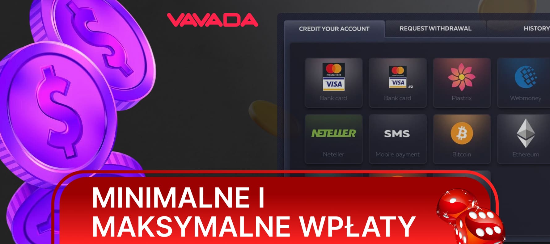 Limity metod Vavada dotyczące wpłat i wypłat środków na koncie platformy