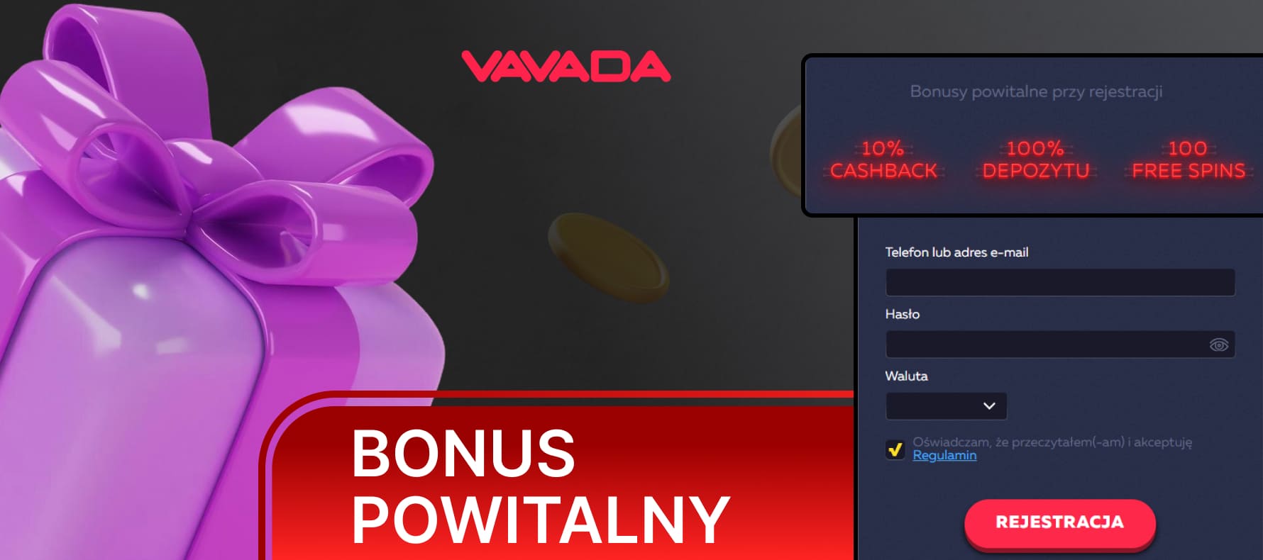 Program bonusów rejestracyjnych Vavada przy zakładaniu konta w najbardziej dochodowej grze